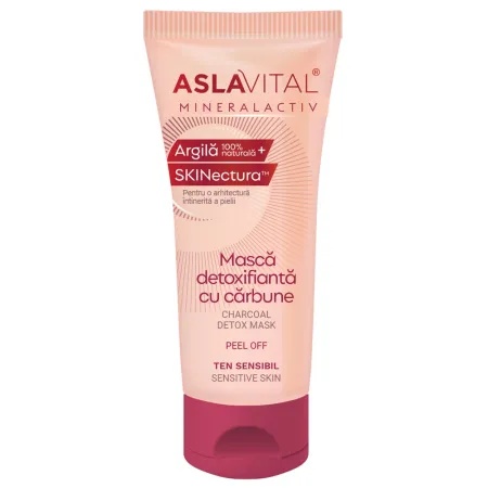Masca detoxifianta cu carbune Mineralactiv, 100 ml, Aslavital