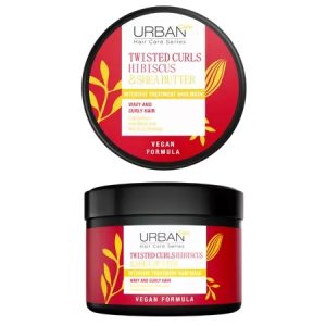 Masca intensiva pentru par ondulat si cret cu Hibiscus si unt de Shea, 230ml, Urban Care