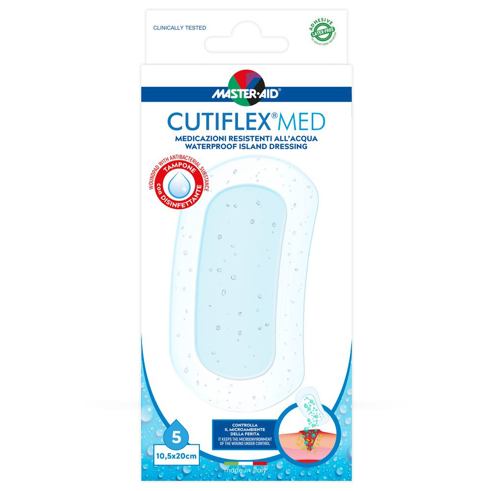 MASTER-AID Cutiflex Med plasturi waterproof x10,5x20cm x5 buc