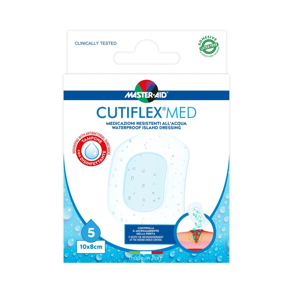 MASTER-AID Cutiflex Med plasturi waterproof x10x8cm x5 buc