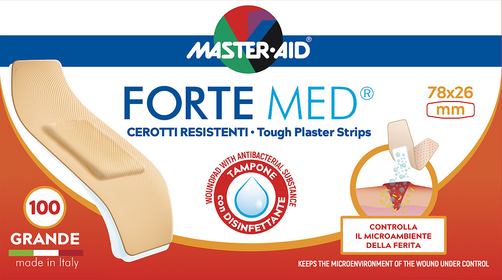 MASTER-AID Forte Med plasturi ultrarezistenti 78x20 mm x 100 buc