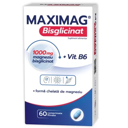 MaxiMag Bisglicinat, 1000 mg, 60 comprimate, Zdrovit