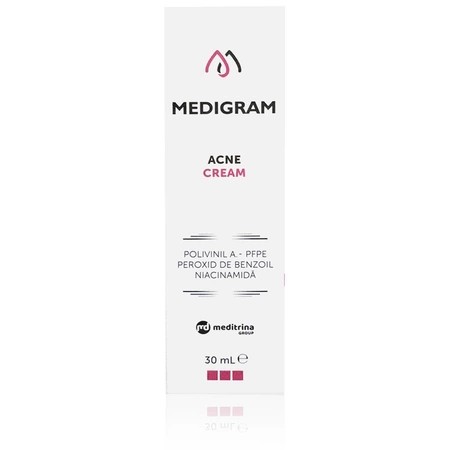 Medigram Crema, 30 ml, Meditrina – Protectie si echilibru pentru tenul acneic