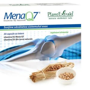 Mena Q7 - Vitamina K2 naturala, 30 capsule, PlantExtract