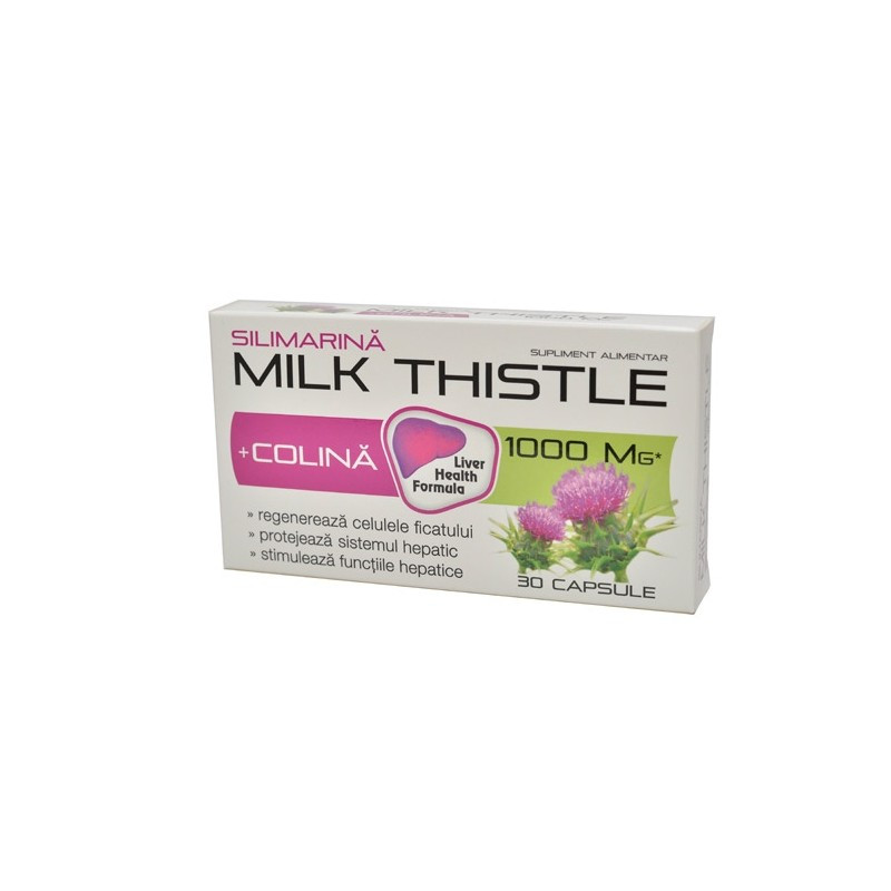 Milk Thistle silimarina si colina, 30 capsule, Zdrovit