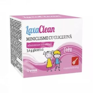 Miniclisme cu glicerina pentru copii LaxaClean, 6 microclisme, Viva Pharma