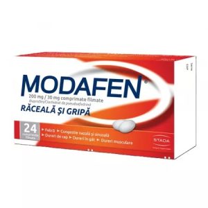 Modafen raceala si gripa 200mg/30mg, 24 comprimate filmate, Stada