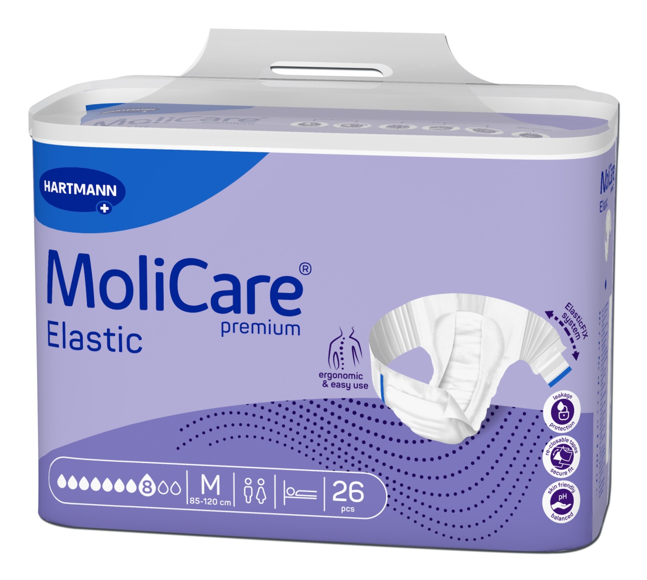 MoliCare Premium Elastic Scutece adulti M, 26 bucati – 8 picaturi, Hartmann