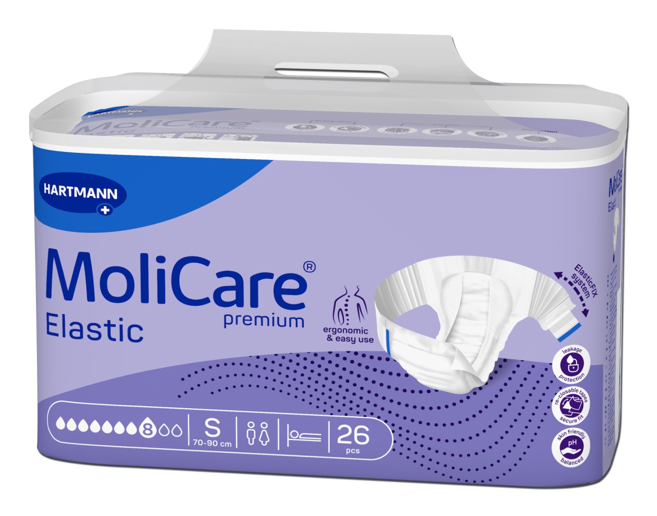MoliCare Premium Elastic Scutece adulti S, 26 bucati – 8 picaturi Hartmann