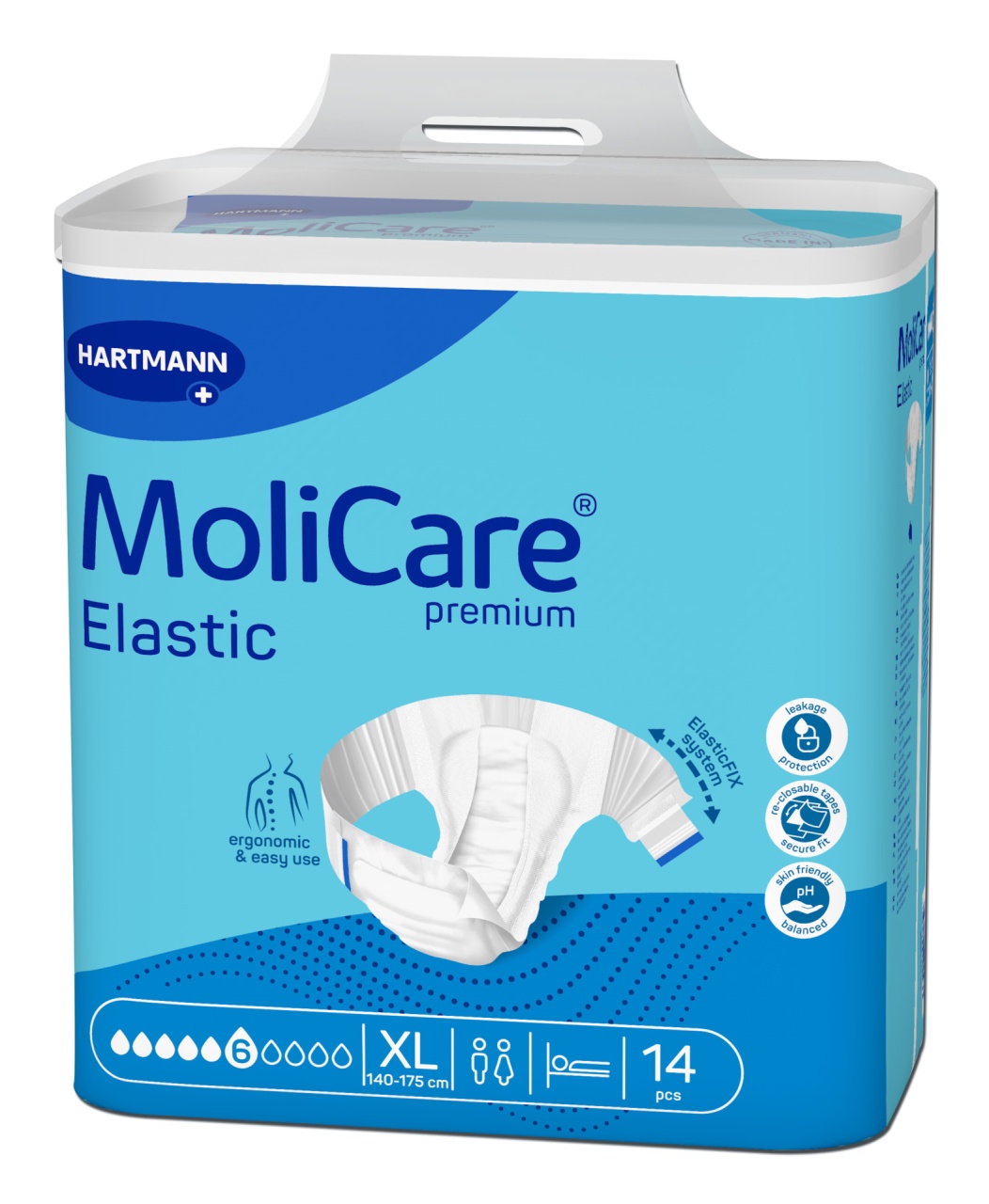 MoliCare Premium Elastic Scutece adulti XL, 14 bucati – 6 picaturi, Hartmann