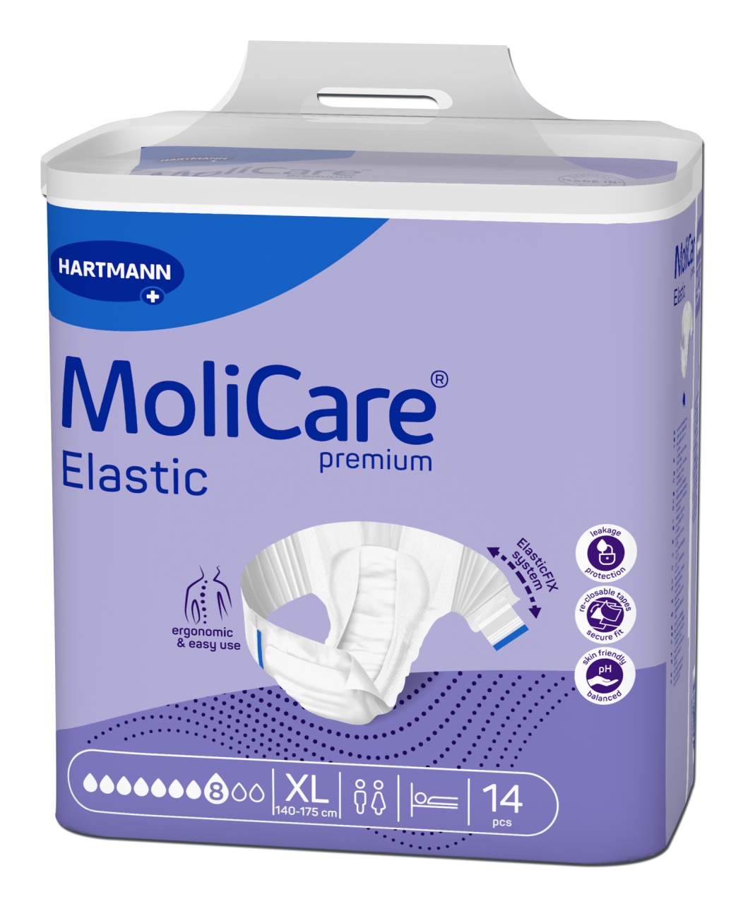 MoliCare Premium Elastic Scutece adulti XL, 14 bucati – 8 picaturi, Hartmann