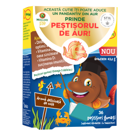 Pestisori gumati cu Omega-3 si aroma cola, 36 jeleuri, Moller's