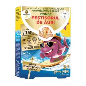 MOLLER'S Omega3 aroma lamaie verde si fructul pasiunii, 27pestisori gumati