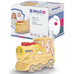 Nebulizator cu compresor formă Trenulet pentru infanți, copii și adulți Basic PRO-115, 1 bucată, B.Well