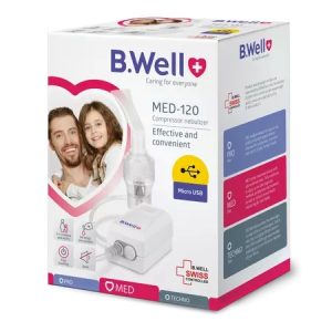 Nebulizator cu compresor inteligent pentru copii si adulti Basic MED-120, B.Well