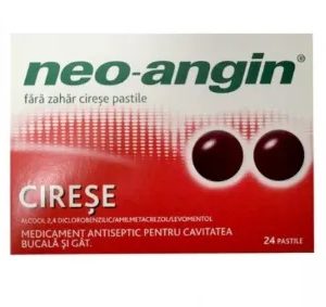Neo-Angin fara zahar cirese, 24 pastile, Divapharma