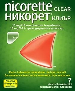 Nicorette Clear 15mg/16h, 7 plasturi transdermici, Kenvue