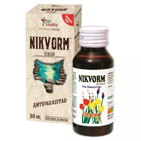 Nikvorm sirop eliminarea parazitilor intestinali, 60 ml, Bio Vitality