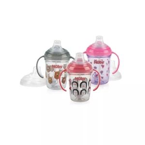 NUBY Pahar tritan stop picatura cu manere 6l+ 240ml, 414016