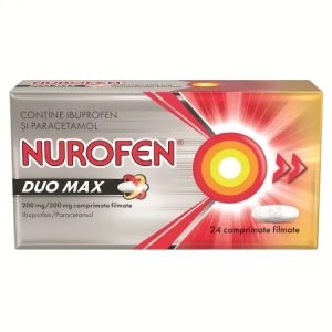 Nurofen Duo Max, 200mg/500mg, 24 comprimate filmate, Reckitt Benckiser
