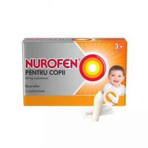 Nurofen supozitoare 60mg pentru copii 3 luni+, 10 bucati, Reckitt