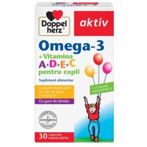 Omega 3 plus Vitaminele A+D+E+C pentru copii, 30 capsule masticabile, Doppelherz