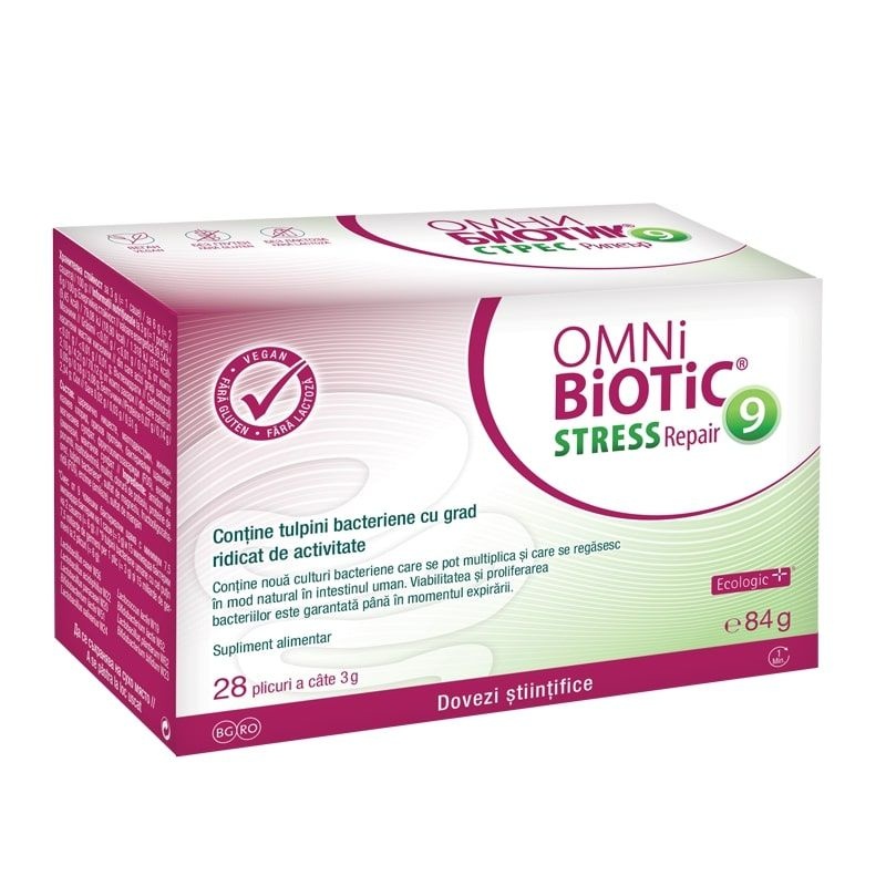 Omni Biotic Stress Repair probiotice pentru reducerea efectelor stresului, 28 plicuri