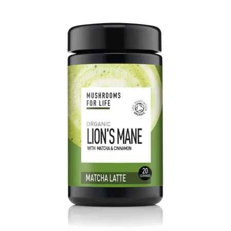 Organic Lion's Mane cu Matcha si Scortisoara, Matcha Latte, 110 g, Mushrooms4Life