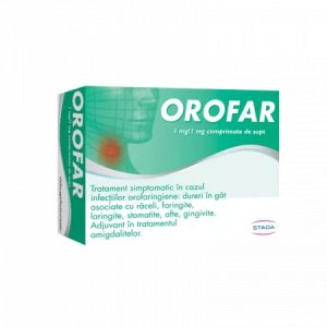 Orofar 1mg/1mg, 24 comprimate de supt, Stada
