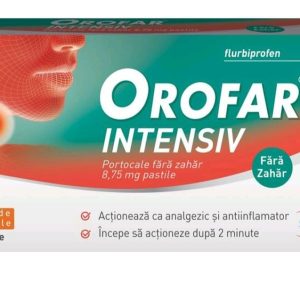 Orofar Intensiv portocale fara zahar, 8,75mg, 16 comprimate de supt, Stada