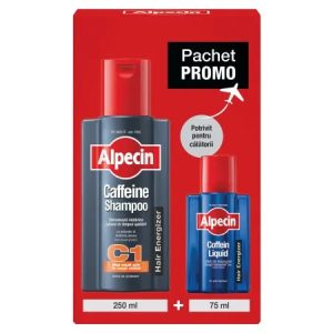 Pachet Alpecin C1 Sampon cafeina, 250ml + Coffein liquid 75ml, Queisser