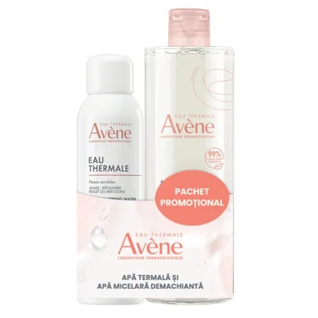 Pachet Apa micelara demachianta 400 ml + Apa termala spray 150 ml Essentials, Avene