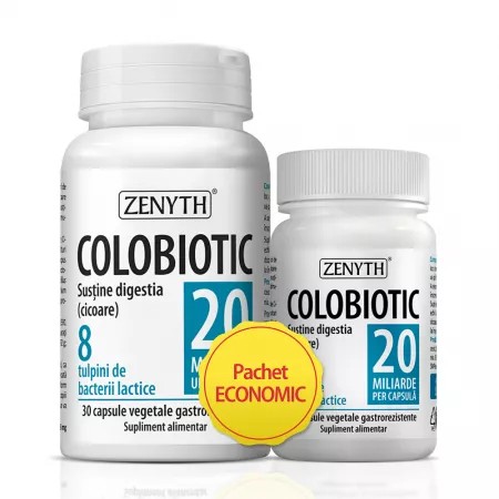 Pachet Colobiotic, Probiotic 20 miliarde, 30 + 10 capsule, Zenyth