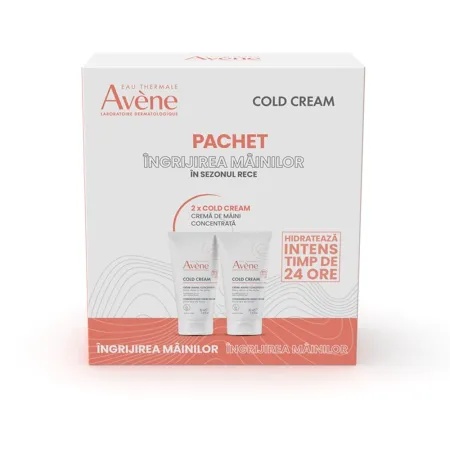 Pachet Crema Concentrata pentru Maini Cold Cream, Avene, 50 ml + 50 ml