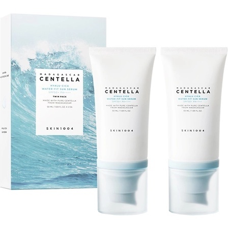 Pachet crema hidratanta de protectie solara cu SPF 50+ PA++++ Hyalu-Cica, 2x50 ml, Skin1004