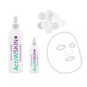 Pachet cu tratament Anti Acnee spray, 60+250ml + masti magice, 10 bucati , ActiW SKIN