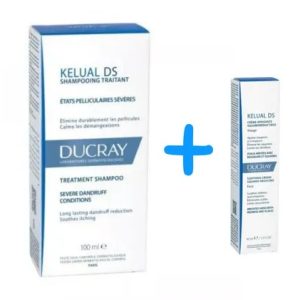 Pachet Kelual DS Sampon anti-scuame anti-recidiva, 100ml + Kelual DS Crema, 40ml, Ducray