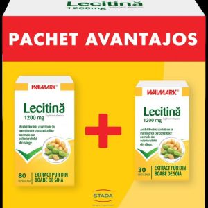 Pachet Lecitina 1200 mg, 80 capsule + 30 capsule, Walmark