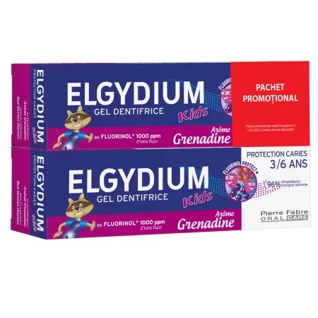 Pachet Pasta de Dinti pentru Copii cu Aroma de Fructe de Padure 3-6 ani, 2x50 ml - Elgydium