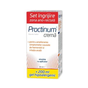 Pachet Proctinum cremă, 30 ml + gel hipoalergenic, 200 ml, Zdrovit