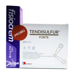 Pachet promo Fisiocrem Cream Active, 60ml + Tendisulfur Forte, 14 plicuri, Laborest