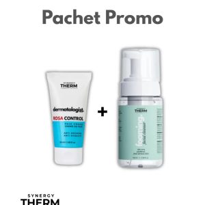 Pachet Rosa Control crema anti-roseata, 50ml + Spuma de curatare fata mini, 100ml, Synergy Therm