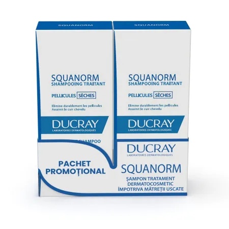 Pachet Sampon Anti-Mtreata Uscata Squanorm 2x200 ml, Ducray