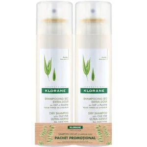 Pachet sampon uscat cu lapte de ovaz, 150ml, 2 bucati, Klorane