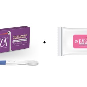 Pachet Test de sarcina ultrasensibil stilou, 1 bucata + Servetele umede, 20 bucati, Barza