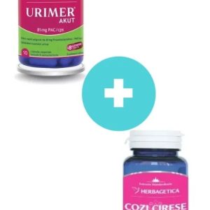 Pachet Urimer Akut, 10 capsule + Extract Cozi Cirese, 30 capsule, Herbagetica