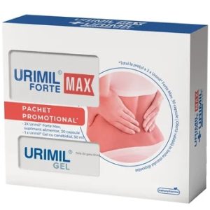 Pachet Urimil Forte Max, 30 capsule, 2 bucati + Urimil gel CBD, 50ml, Naturpharma