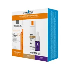 Pachet Vitamina C 12 ser, 30ml + Anthelios Age Correct SPF50, 15ml + Mela B3 Serum, 10ml, La Roche-Posay