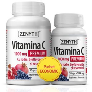 Pachet Vitamina C Rodie Premium , 60 + 30 capsule, Zenyth