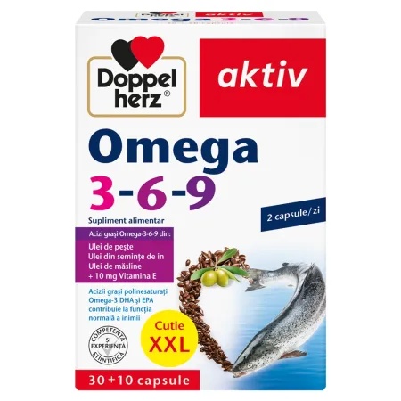 Pachet XXL Omega 3-6-9, 30+10 capsule, Doppelherz